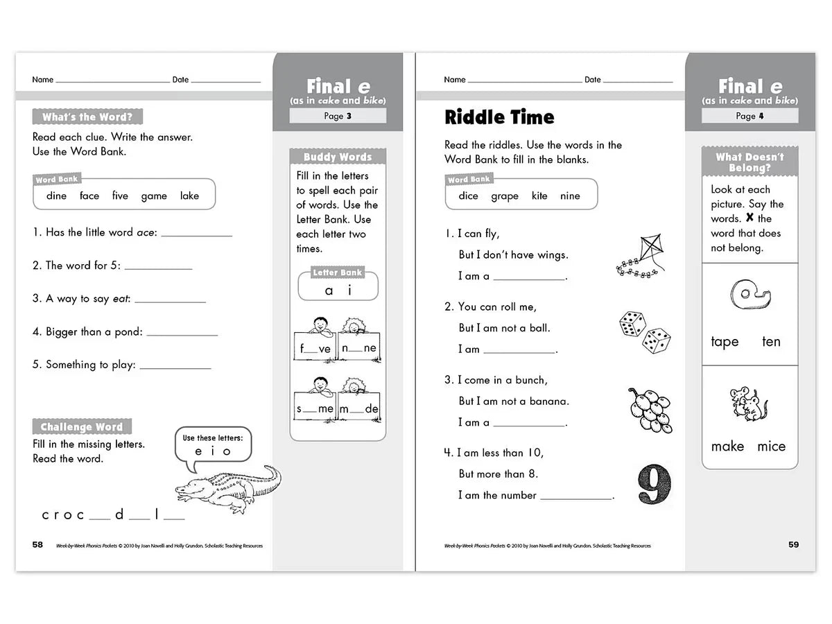 Phonics Week-By-Week Packets Workbook - US 2268