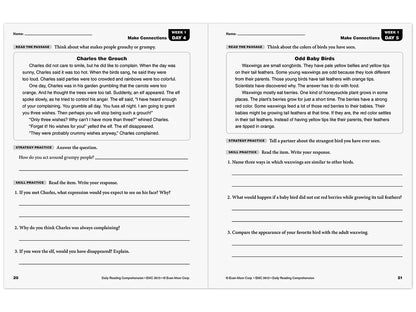 Daily Reading Comprehension Activities Workbook - Gr. 3 - US 6795