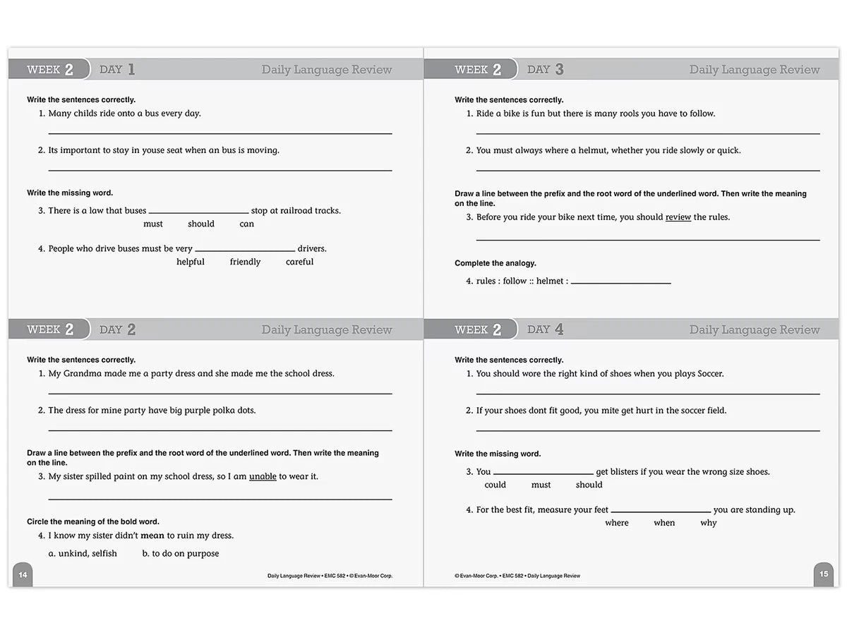 Daily Language Review Workbook - Gr. 4 - US 1282