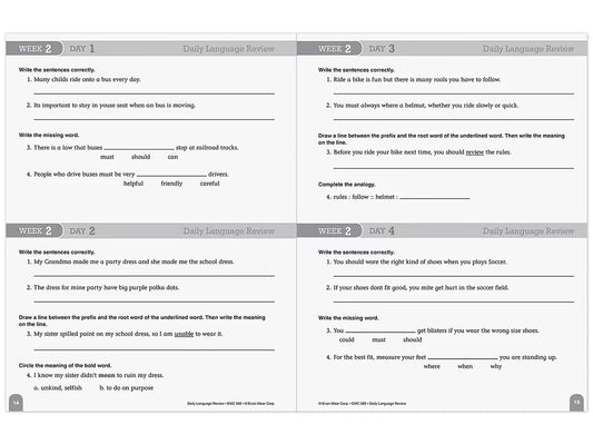 Daily Language Review Workbook - Gr. 4 - US 1282