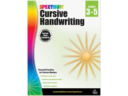Spectrum® Cursive Handwriting Workbook - US 6452
