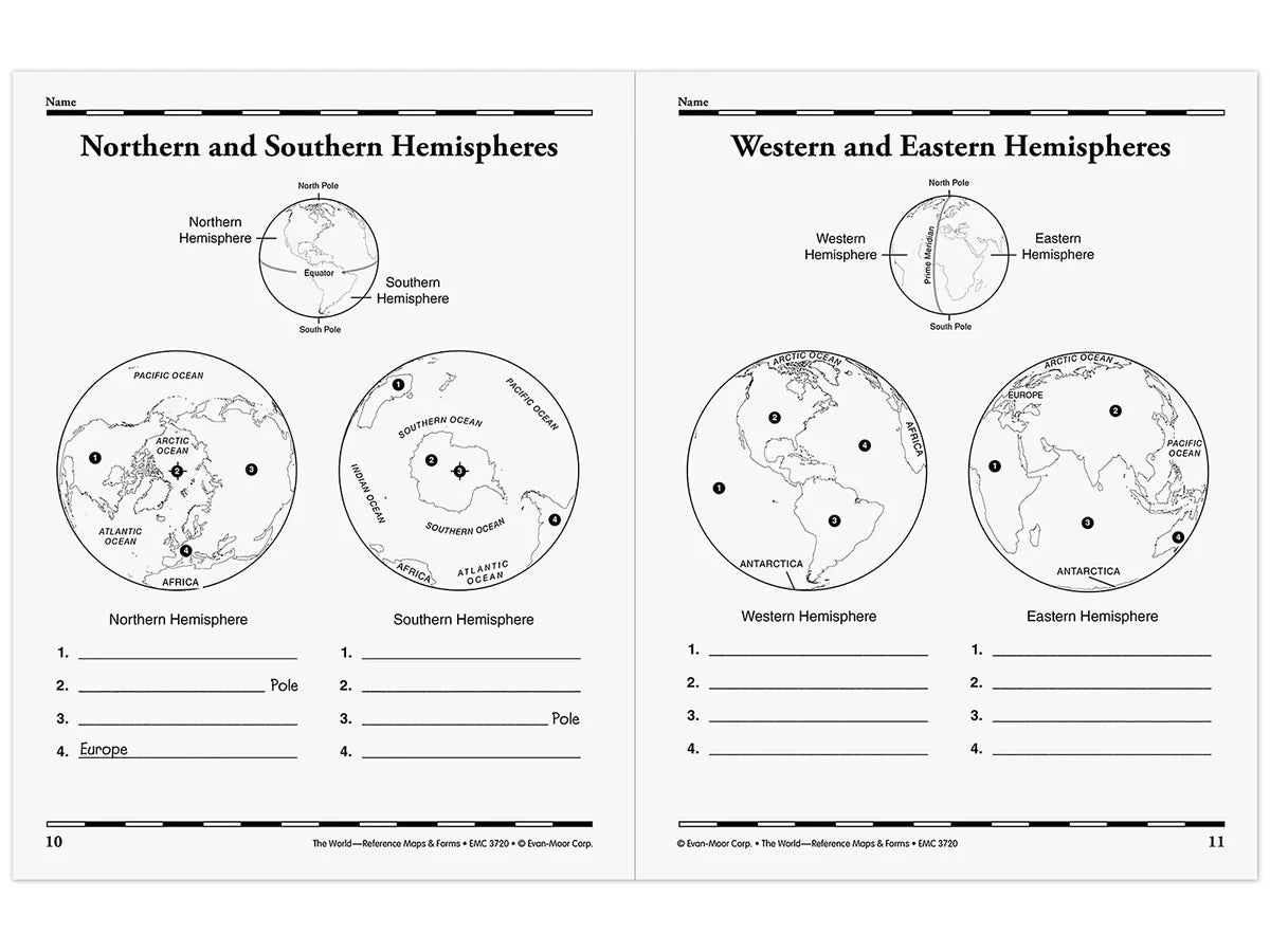 The World: Reference Maps & Forms Workbook - US 2361