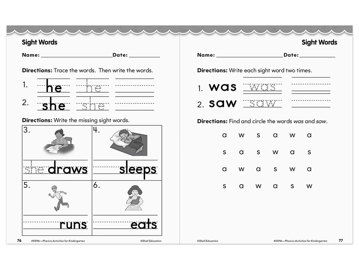 Phonics for Kindergarten Workbook - US 9743
