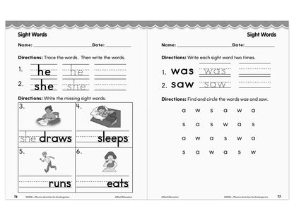 Phonics for Kindergarten Workbook - US 9743