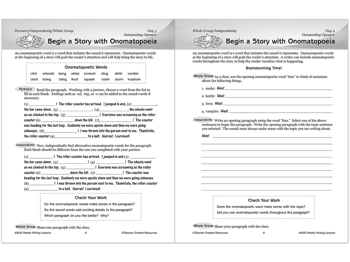 Weekly Writing Lessons Workbook - Gr. 5-6 - US 9108