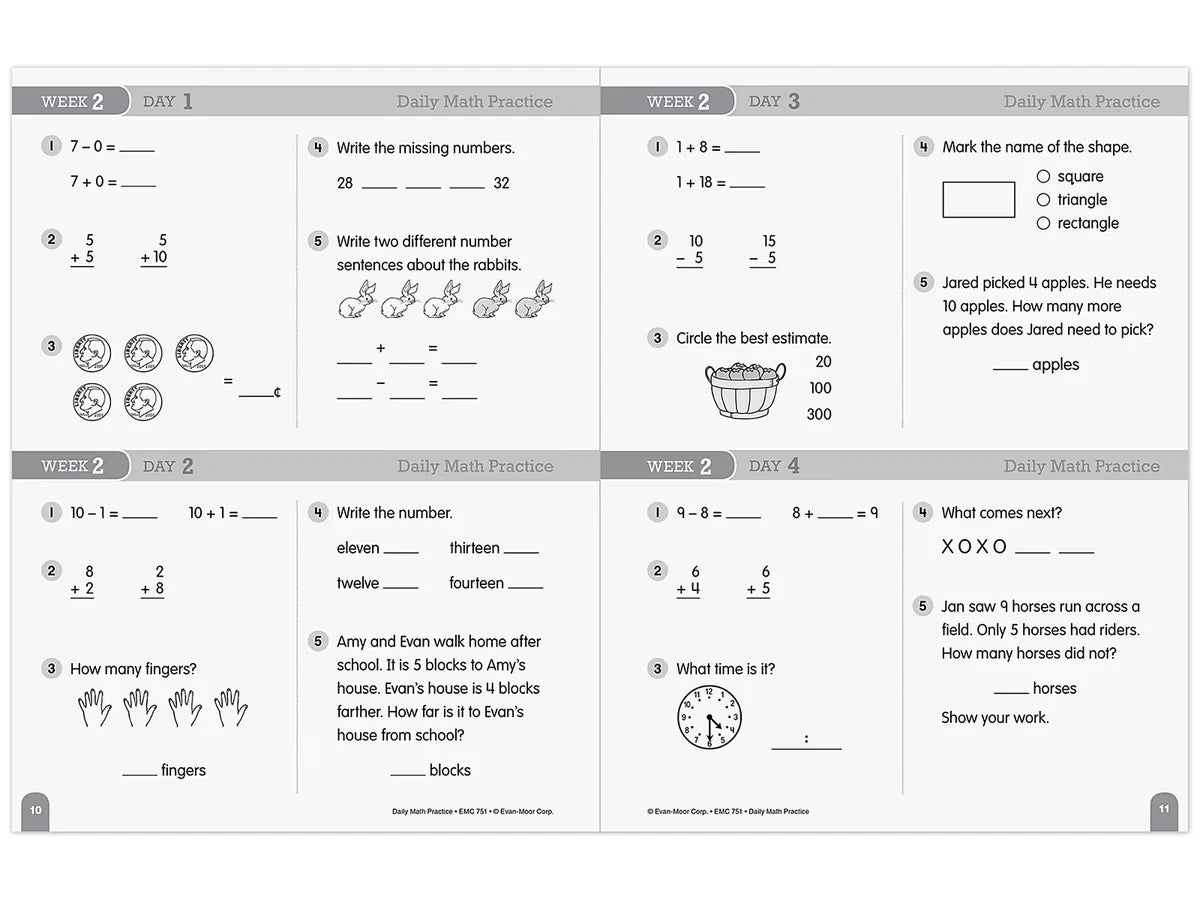 Daily Math Practice Workbook - Gr. 2 - US 2486