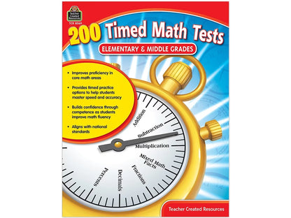 200 Timed Math Tests Workbook - US 2931
