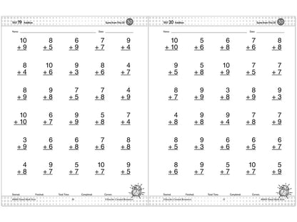 200 Timed Math Tests Workbook - US 2931