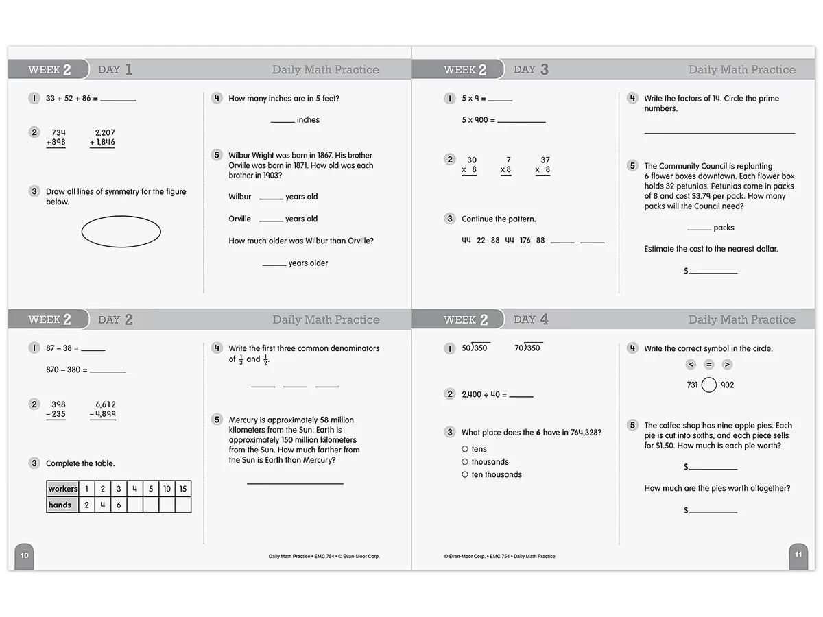 Daily Math Practice Workbook - Gr. 5 - US 4075