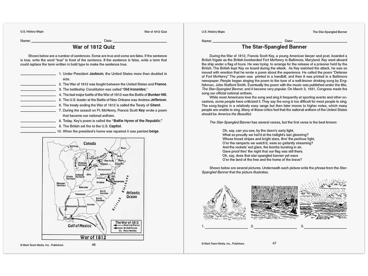 U.S. History Maps Workbook - US 3419