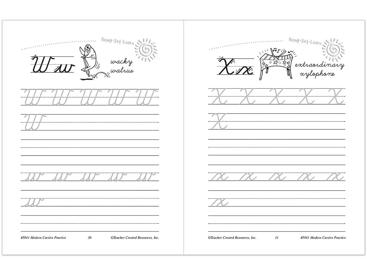 Modern Cursive Writing Practice Workbook - US 5001