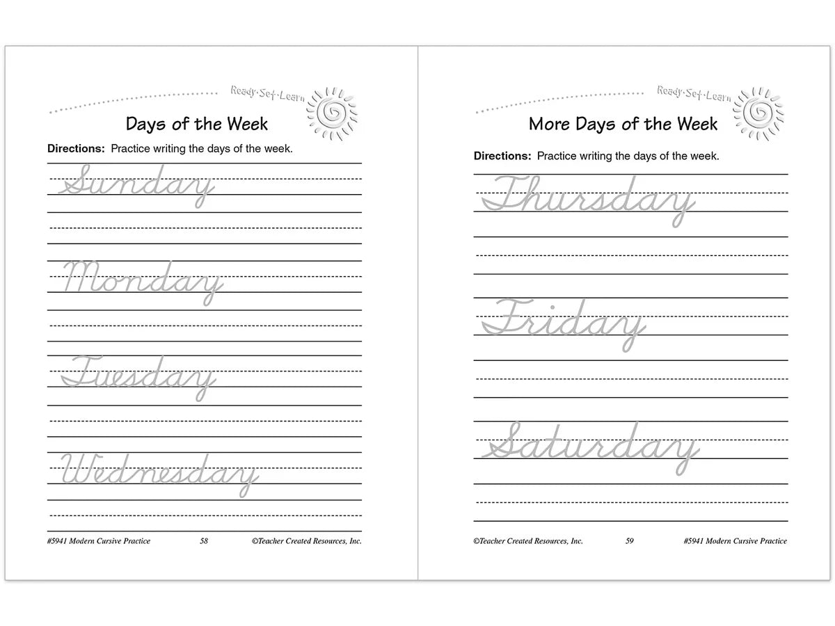 Modern Cursive Writing Practice Workbook - US 5001