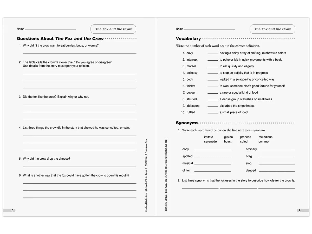 Read & Understand with Leveled Texts Workbook - Gr. 6 - US 7638