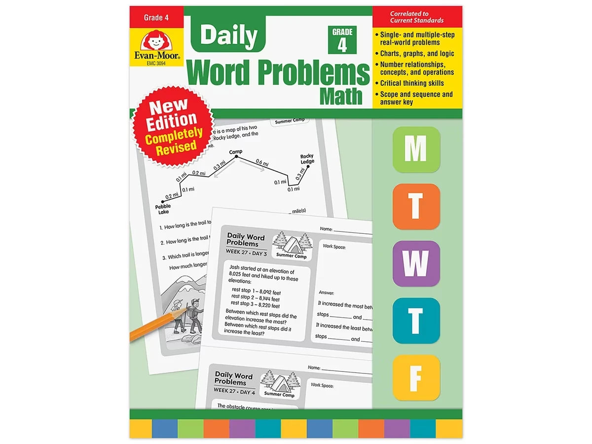Daily Word Problems Workbook - Gr. 4 - US 2984