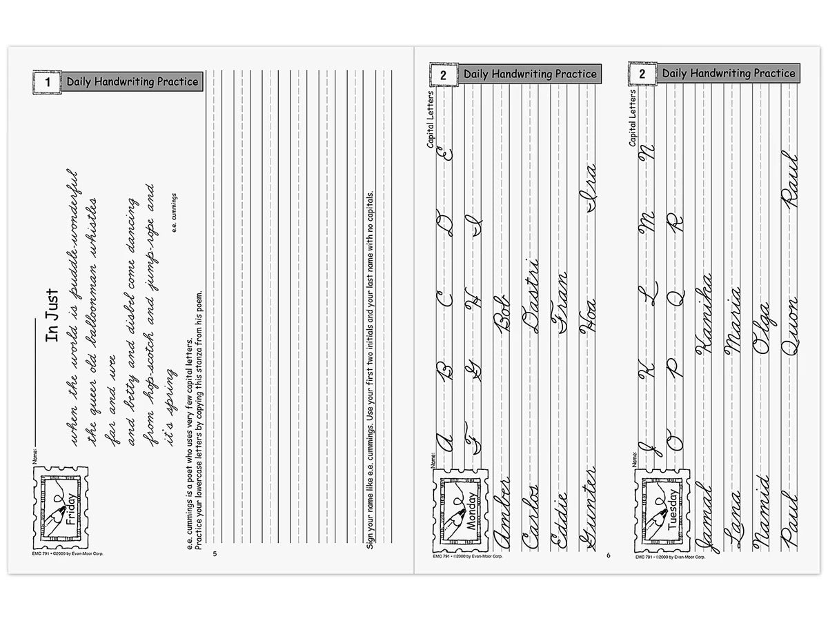 Traditional Cursive Daily Handwriting Practice Workbook - US 8163