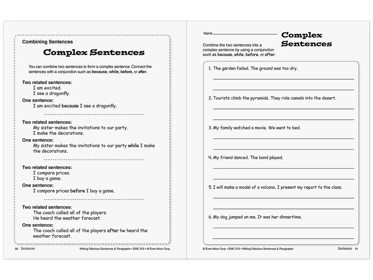 Writing Fabulous Sentences & Paragraphs Workbook - US 7358