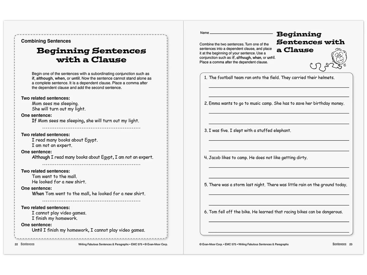 Writing Fabulous Sentences & Paragraphs Workbook - US 7358