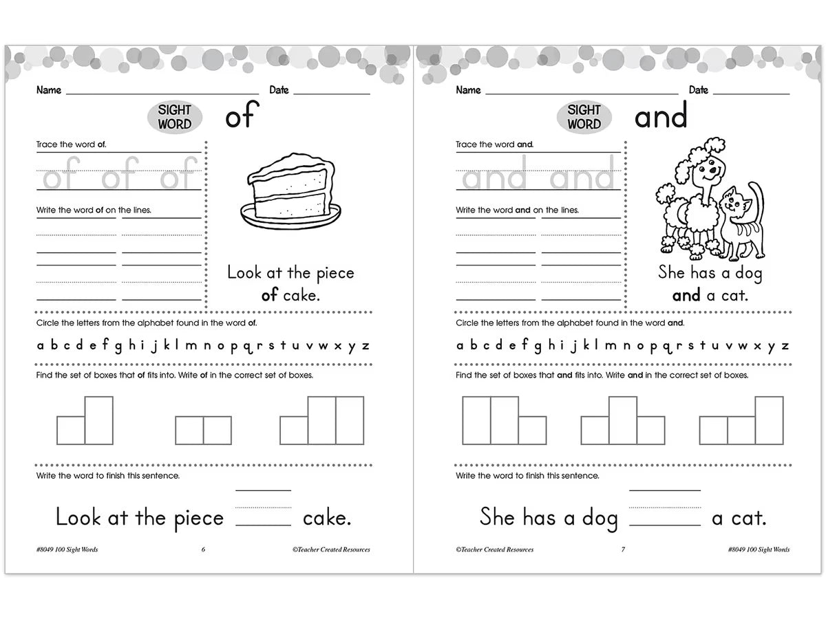 100 Sight-Words Workbook - K-Gr. 1 - US 9443
