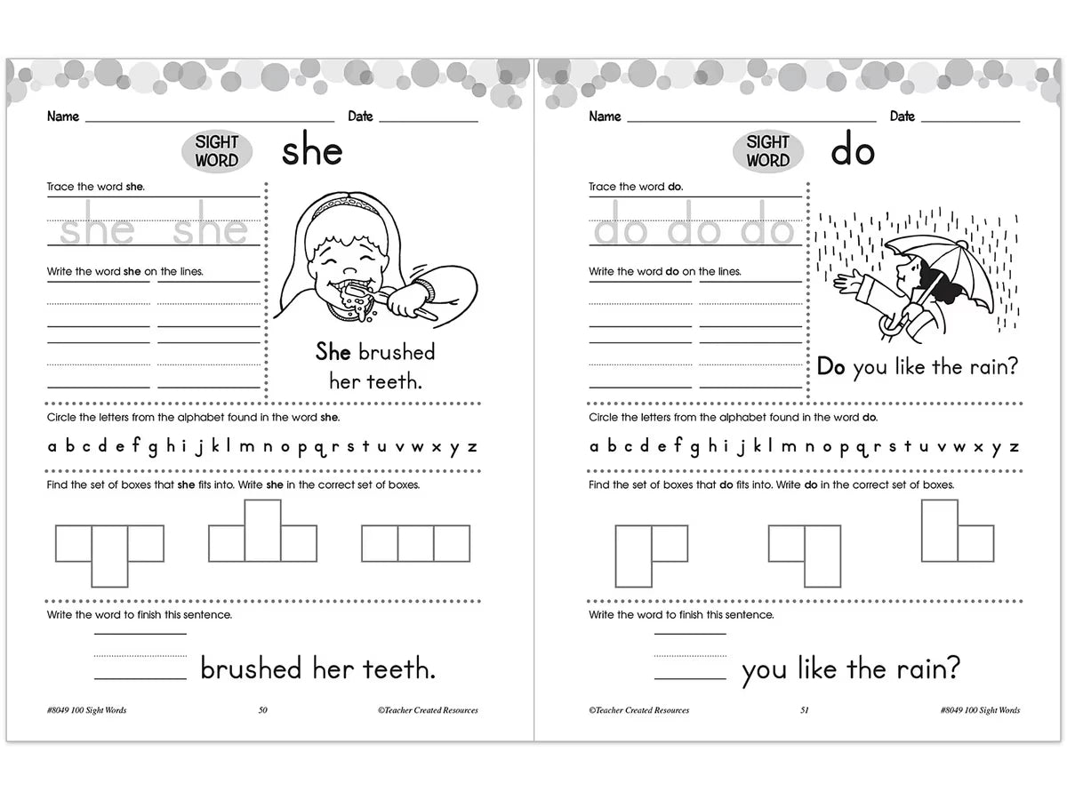 100 Sight-Words Workbook - K-Gr. 1 - US 9443