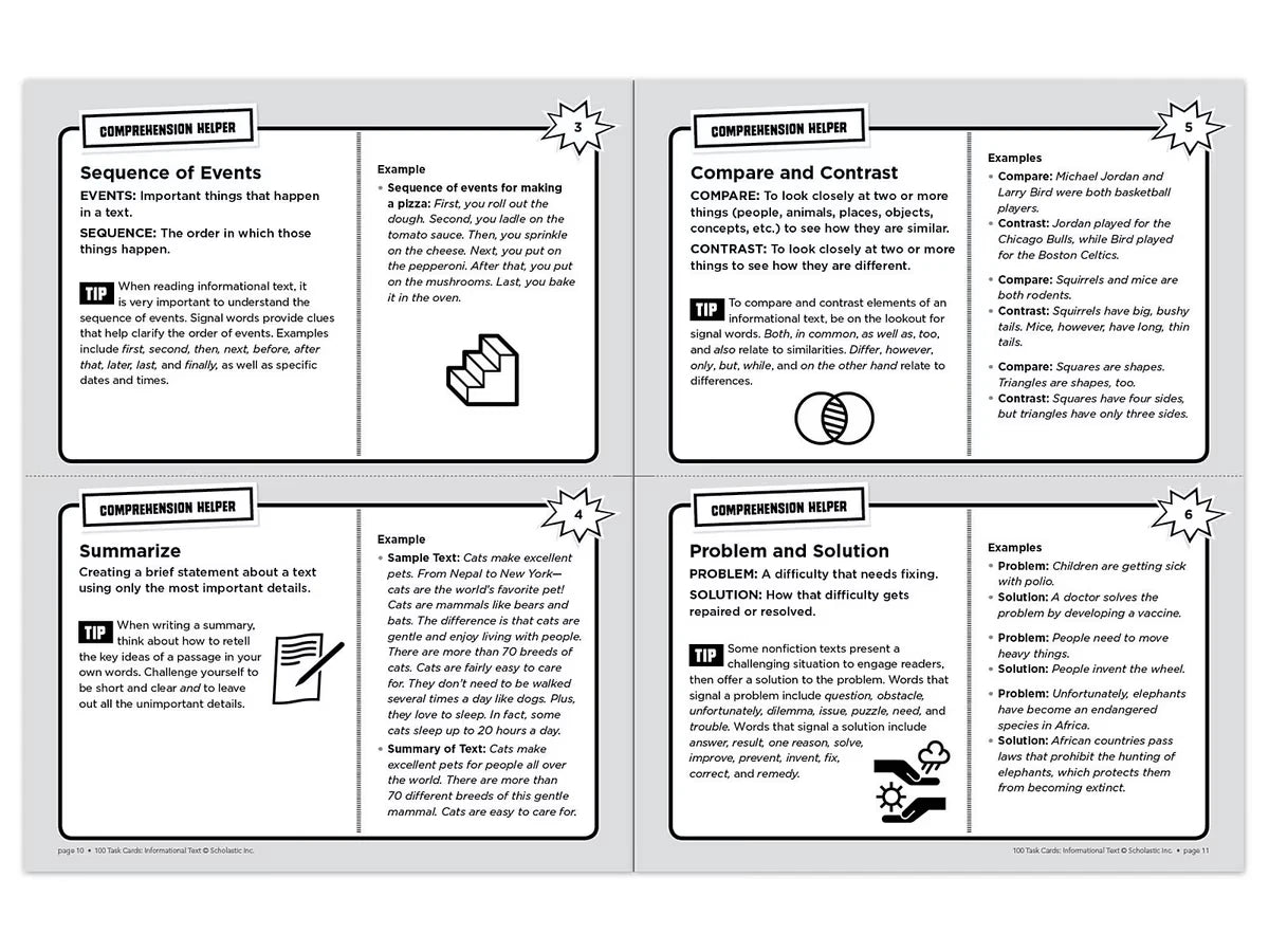 Informational Text 100 Task Cards Workbook - US 9702