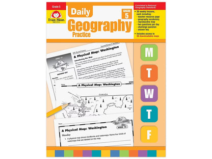 Daily Geography Practice Workbook - Gr. 5 - US 4361