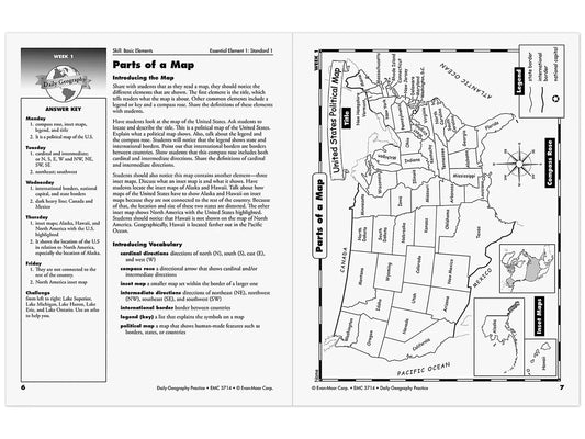 Daily Geography Practice Workbook - Gr. 5 - US 4361