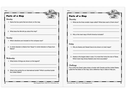 Daily Geography Practice Workbook - Gr. 5 - US 4361