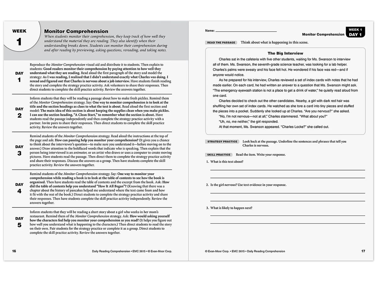 Daily Reading Comprehension Activities Workbook - Gr. 5 - US 9683