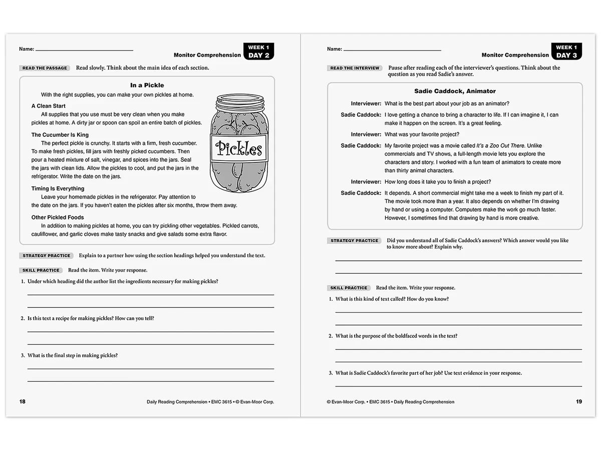 Daily Reading Comprehension Activities Workbook - Gr. 5 - US 9683