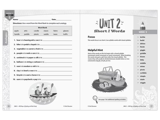 180 Days of Spelling Workbook - Gr. 3 - US 3610