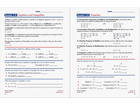 Spectrum® Algebra Workbook - US 8846