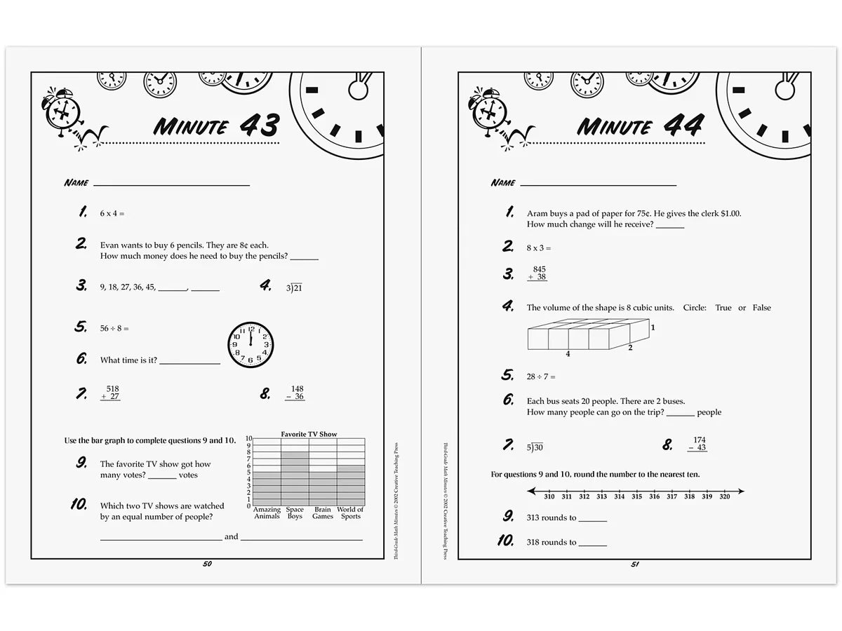 Math Minutes Workbook - Gr. 3 - US 9032
