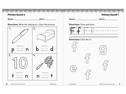 Phonics for Pre-Kindergarten Workbook - US 5449