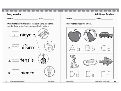 Phonics for Pre-Kindergarten Workbook - US 5449