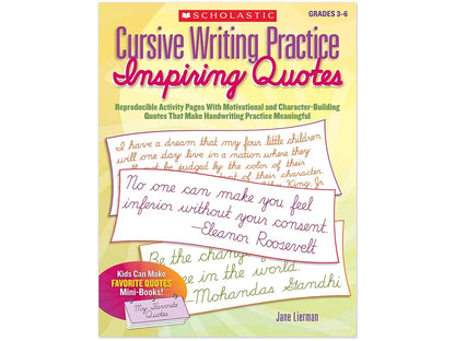Cursive Writing Practice with Inspiring Quotes Workbook - US 7937