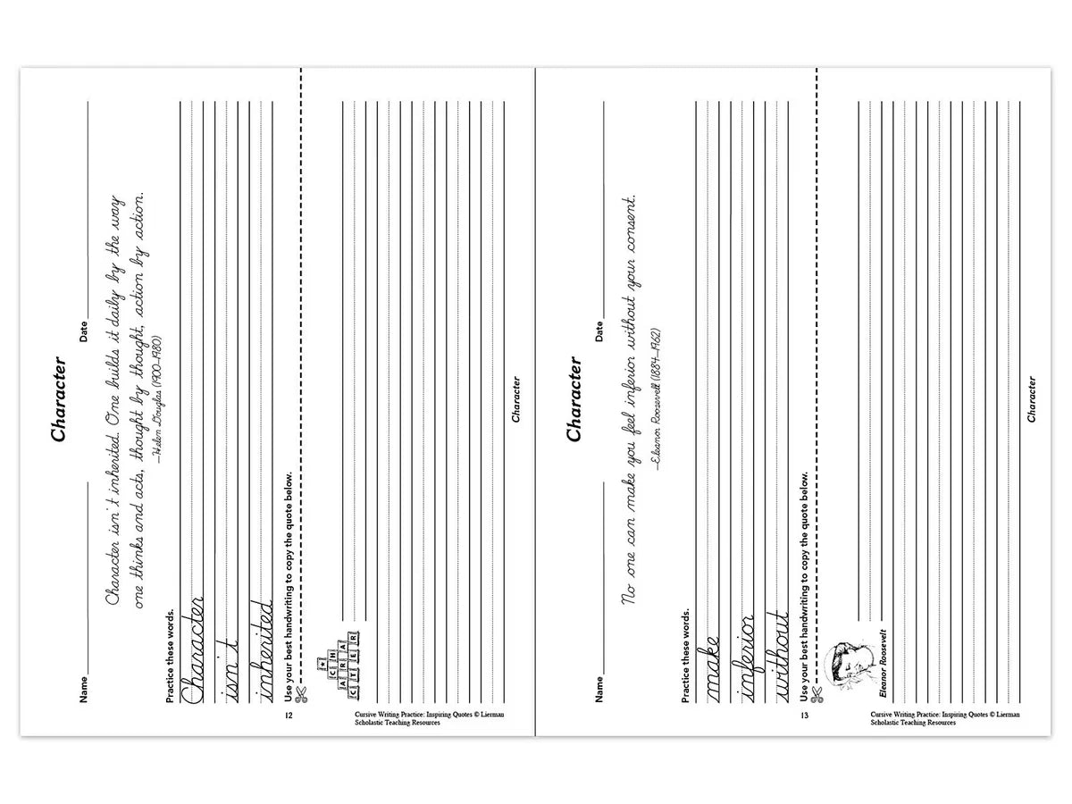 Cursive Writing Practice with Inspiring Quotes Workbook - US 7937