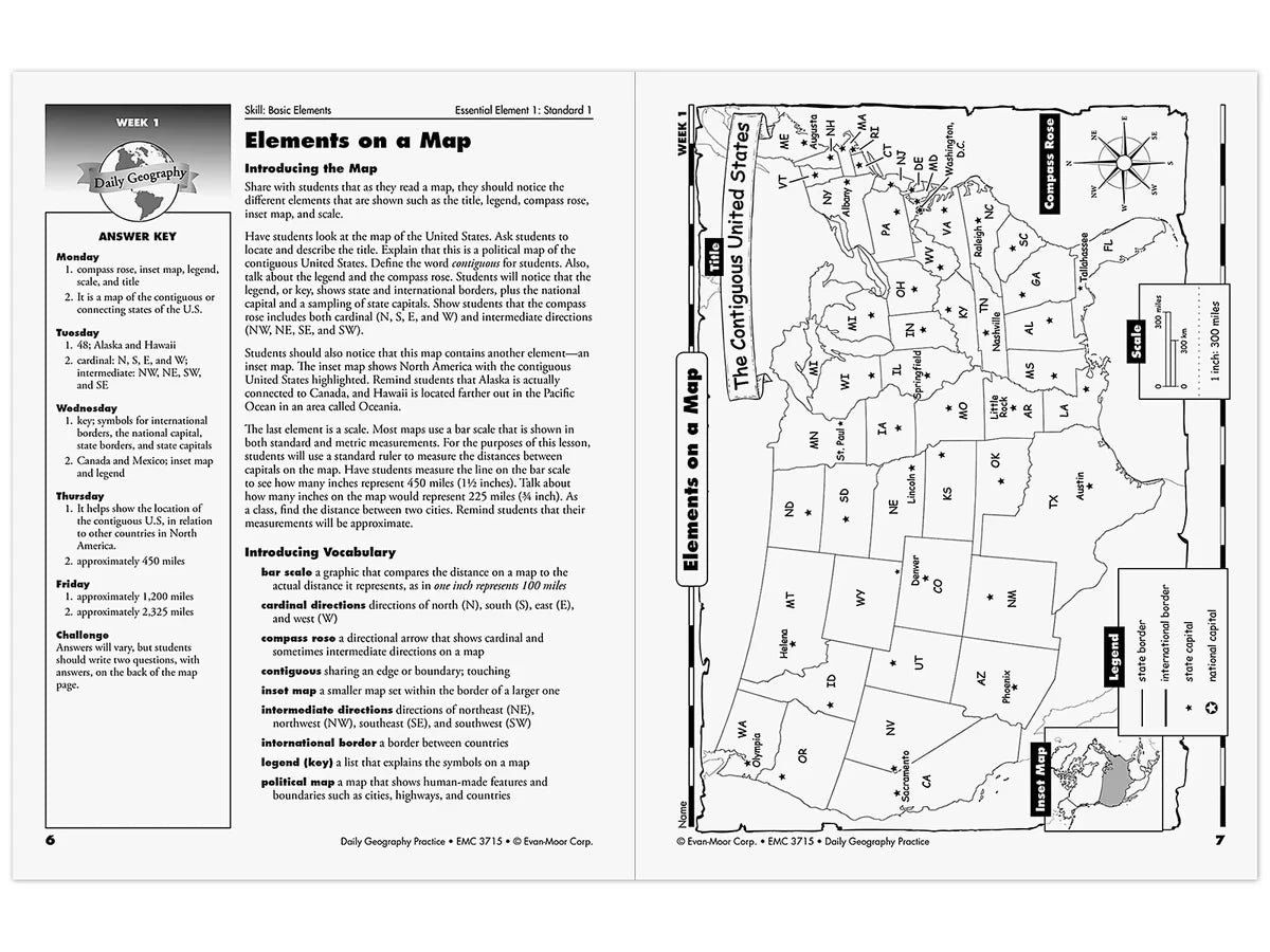 Daily Geography Practice Workbook - Gr. 6 - US 2517
