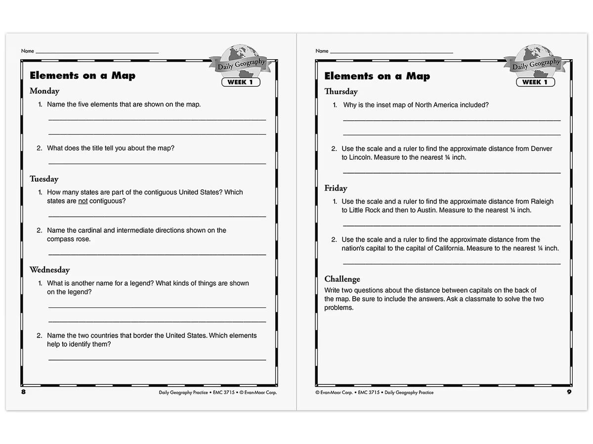Daily Geography Practice Workbook - Gr. 6 - US 2517