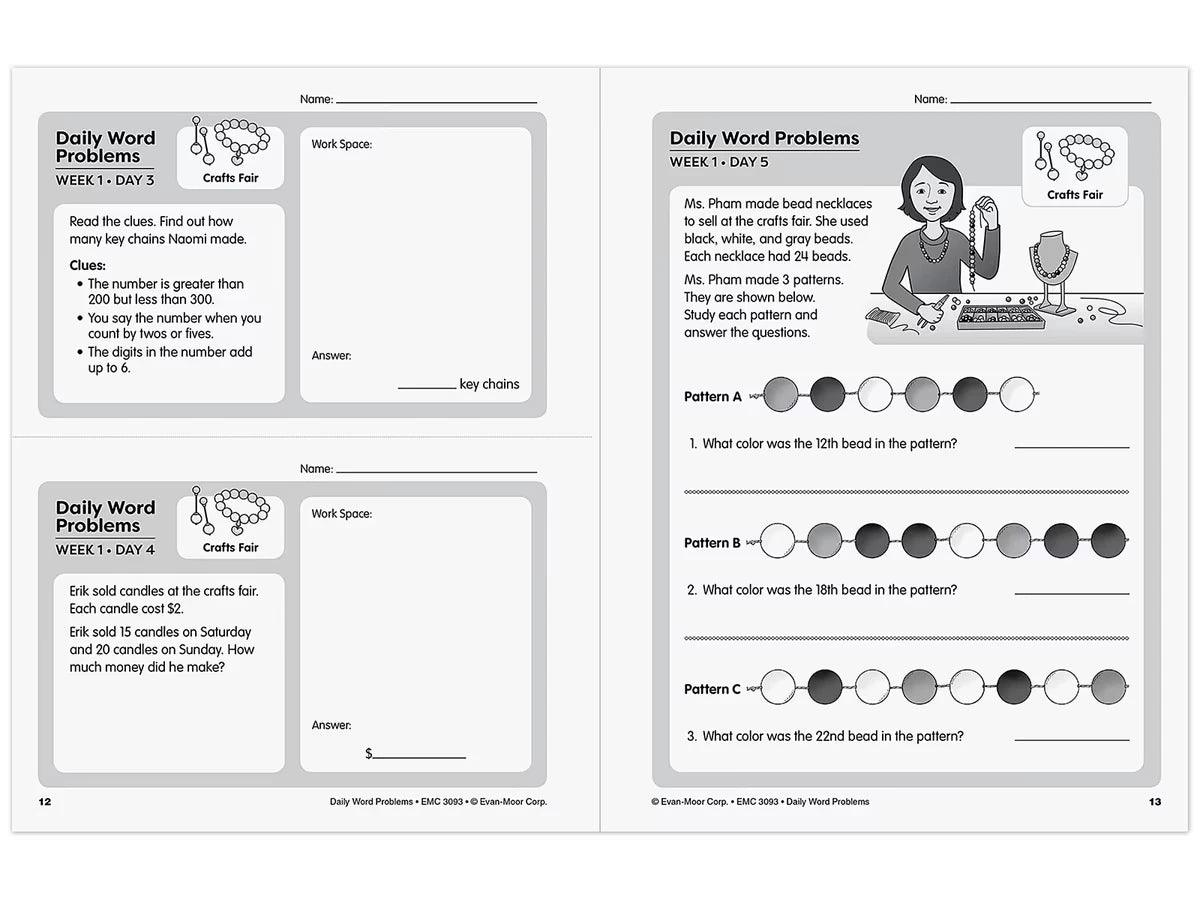 Daily Word Problems Workbook - Gr. 3 - US 9151