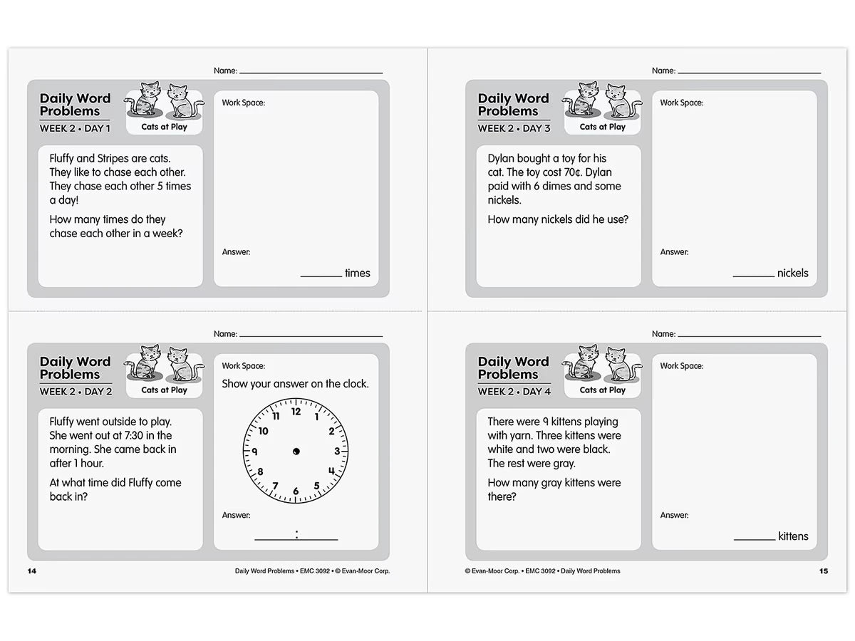 Daily Word Problems Workbook - Gr. 2 - US 6623