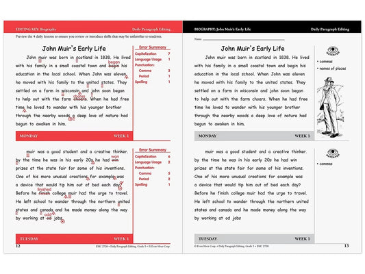 Daily Paragraph Editing Workbook - Gr. 5 - US 3854