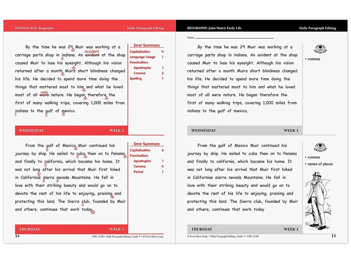Daily Paragraph Editing Workbook - Gr. 5 - US 3854