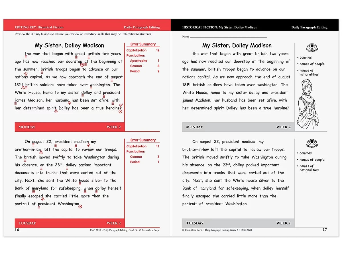 Daily Paragraph Editing Workbook - Gr. 5 - US 3854