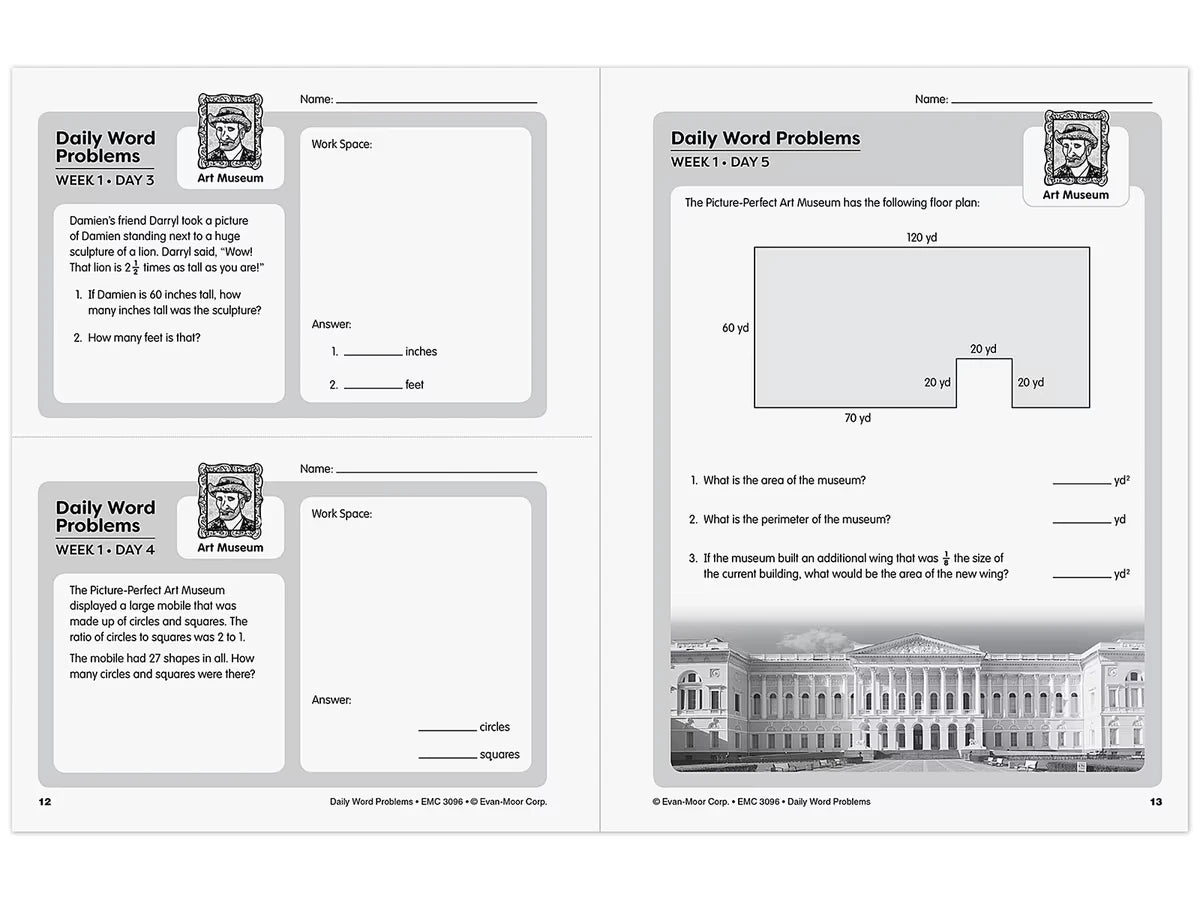 Daily Word Problems Workbook - Gr. 6 - US 3142