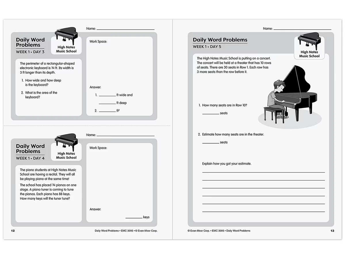 Daily Word Problems Workbook - Gr. 5 - US 7204