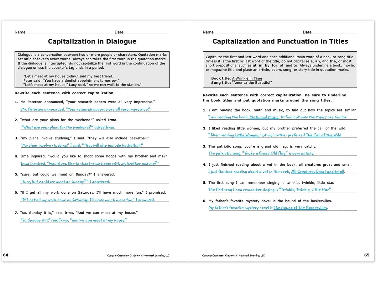 Conquer Grammar Workbook - US 3833