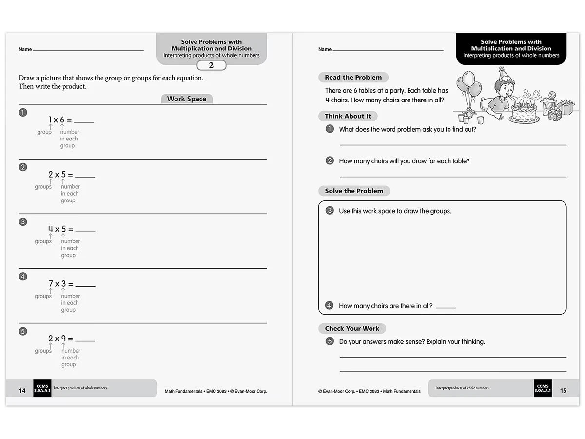 Math Fundamentals Workbook - Gr. 3 - US 1199