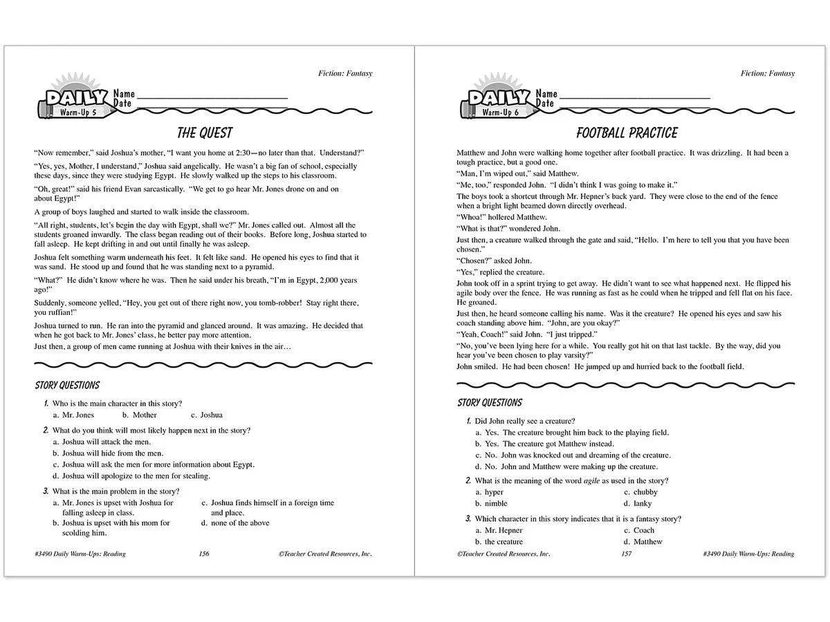 Reading Daily Warm-Ups Workbook - Gr. 4 - US 4773