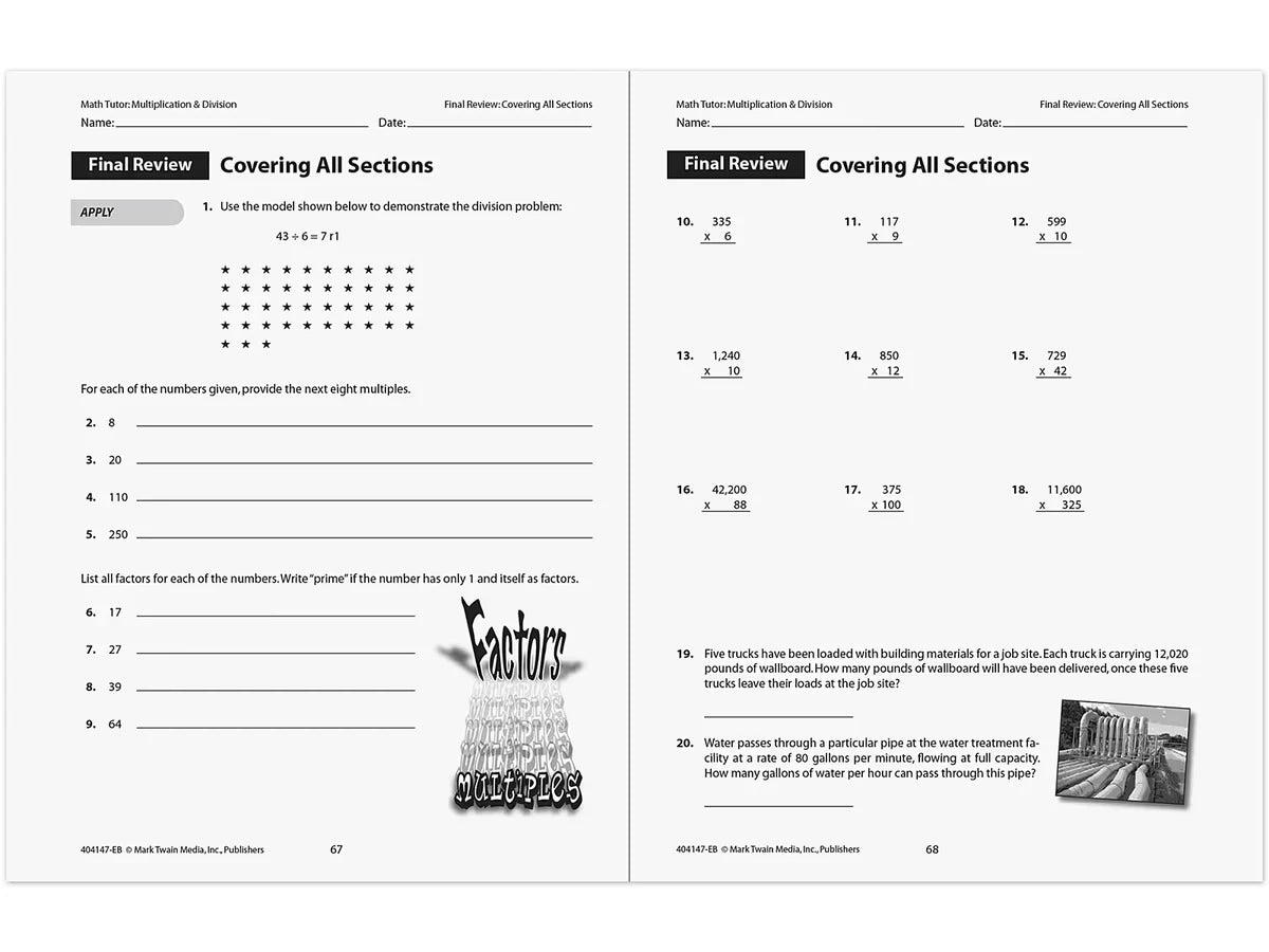 Multiplication & Division Workbook - US 5972
