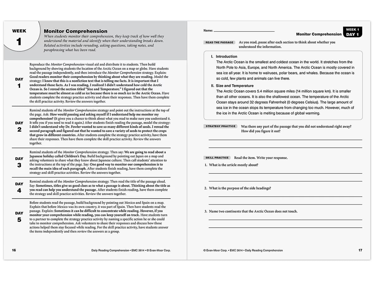 Daily Reading Comprehension Activities Workbook - Gr. 4 - US 4302